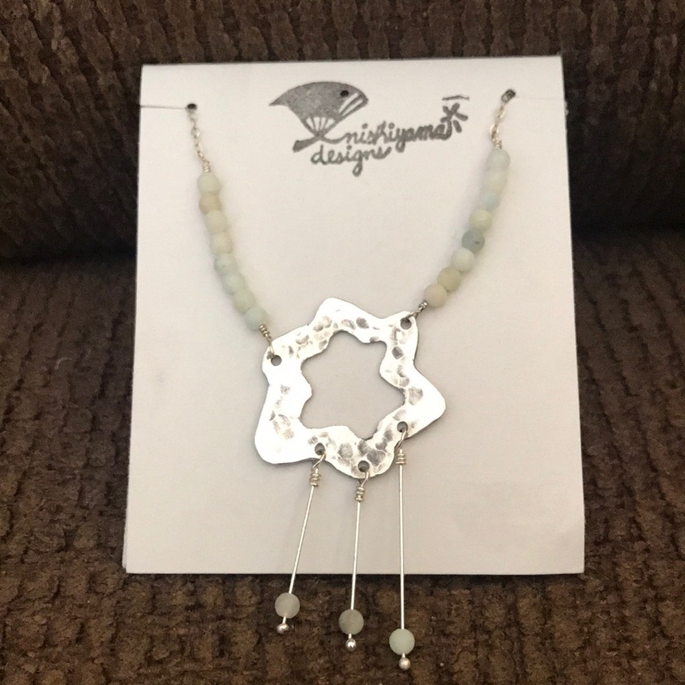 Handmade necklace with star and amazonite beads
